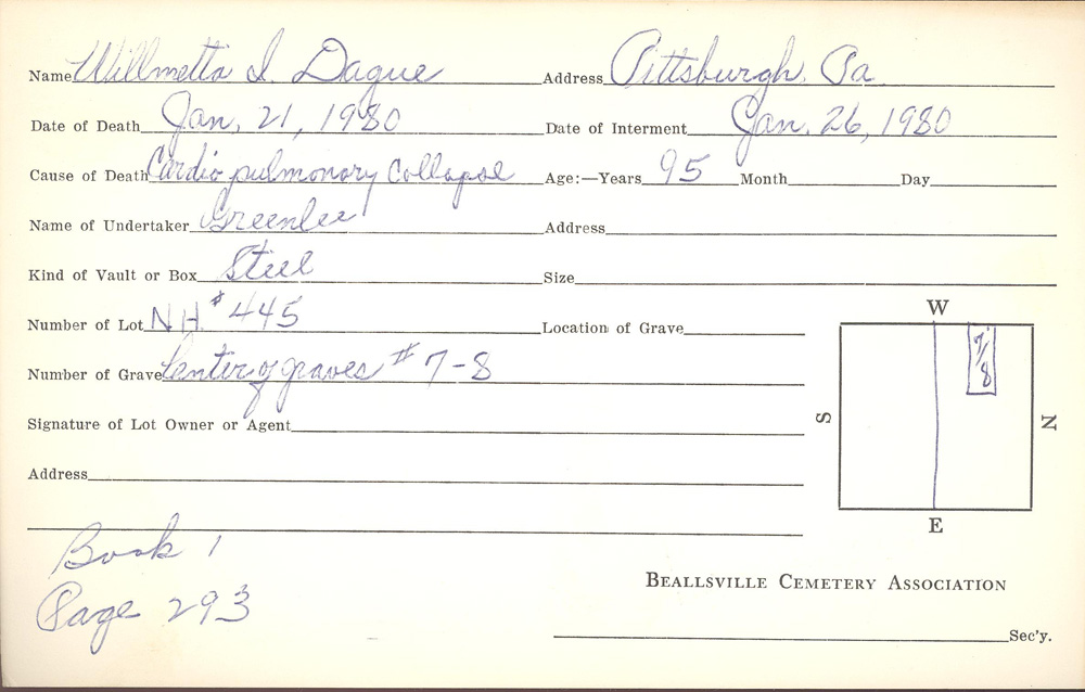 burial card